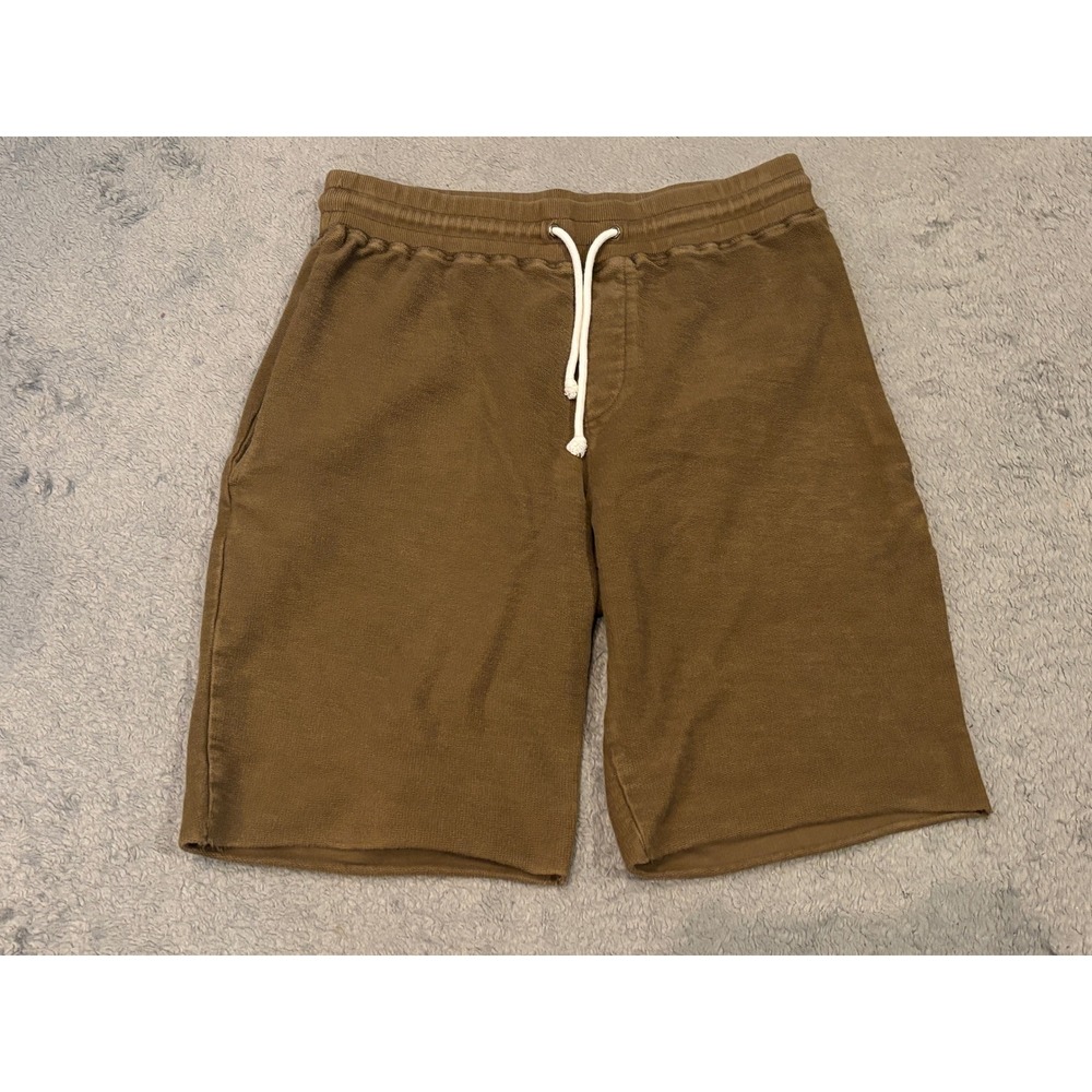 The Rail Mens Sweat Shorts Olive Brown French Terry Drawstring Casual Size Small